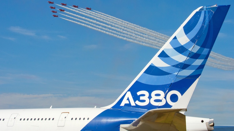 An Airbus A380 at the 2014 Farnborough Airshow. (Airbus)