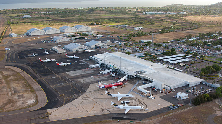 An aerial shot of Townsville Airport.