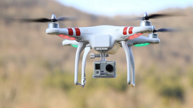 The DJI Phantom Drone 1 weighs about 1.2 kilograms.