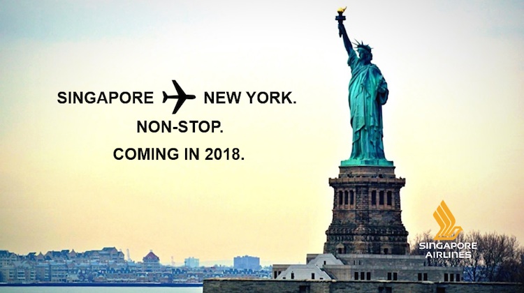 A 2015 Singapore Airlines promotional poster counting down the days to a resumption of Singapore-New York nonstop flights. (SIA/Twitter)