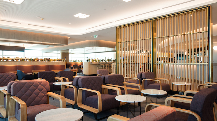 A supplied image of Qantas's new Brisbane domestic business lounge. (Qantas)