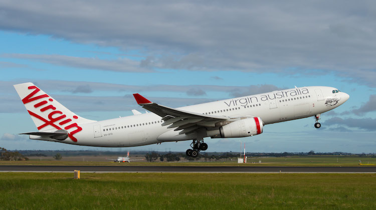 Virgin Australia Airbus A330-200 VH-XFD operating the inaugural VA87 from Melbourne to Hong Kong on July 5 2017. (Virgin Australia)