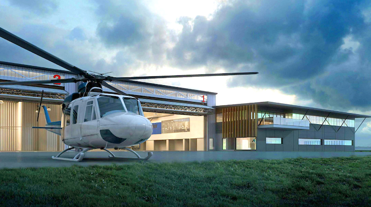 An artist’s impression of the proposed new PolAir base at Bankstown Airport. (Crawford Architects)