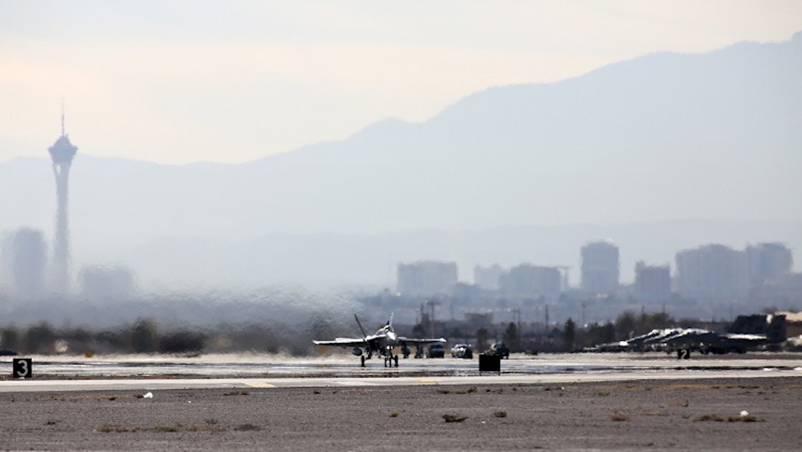 A file image of RAAF F/A-18A classic Hornets at Red Flag 16-1 at Nellis AFB in January 2016. (Defence)