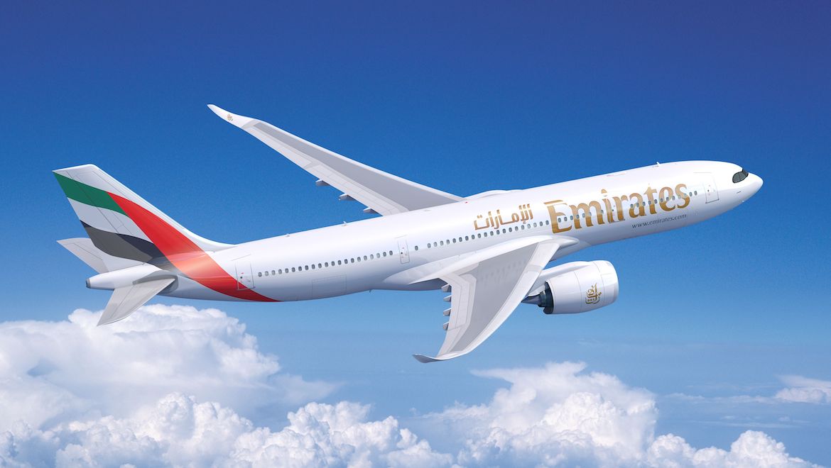 An artist's impression of the Airbus A330-900 in Emirates livery. (Airbus/Emirates)