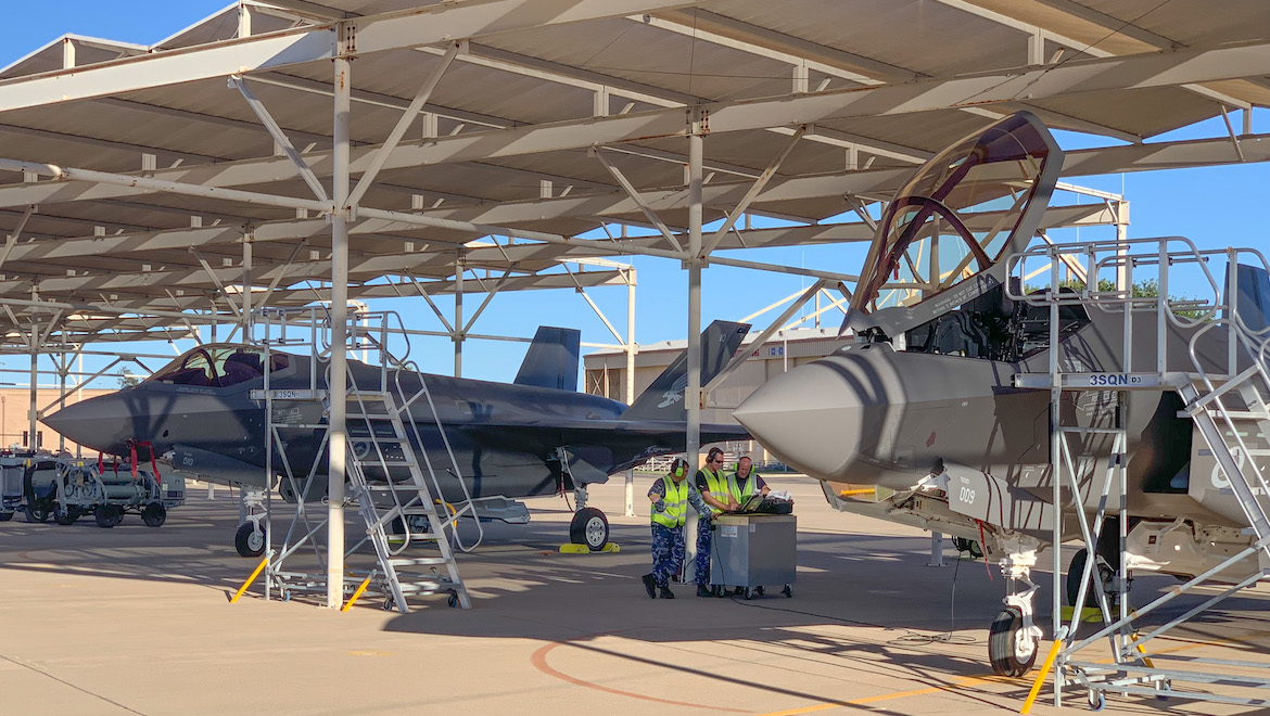 AU-9 and AU-10 are the first F-35As to operate under the RAAF’s airworthiness system. (Defence)