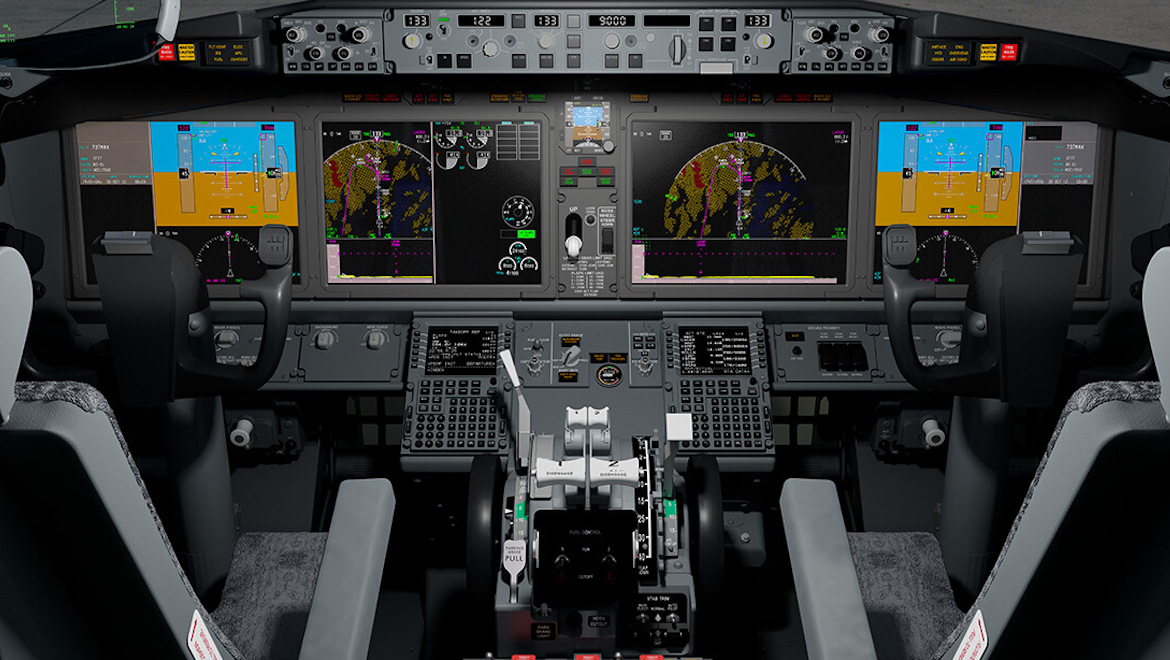 A file image of a Boeing 737 MAX flight deck. (Boeing)