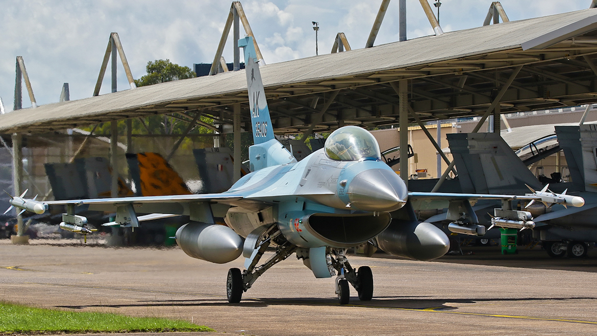 USAF F-16 aggressors part of RAAF Exercise Diamond Shield