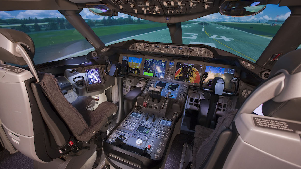 One of eight 787 training suites at five Boeing campuses, including three in Asia. (Boeing)