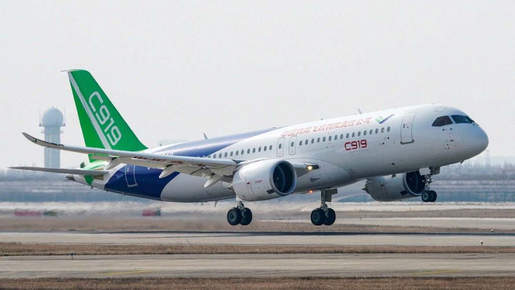 Testing continues for the narrowbody Comac C919 which is pitched as a contender to the A320neo and 737 MAX. (Comac)