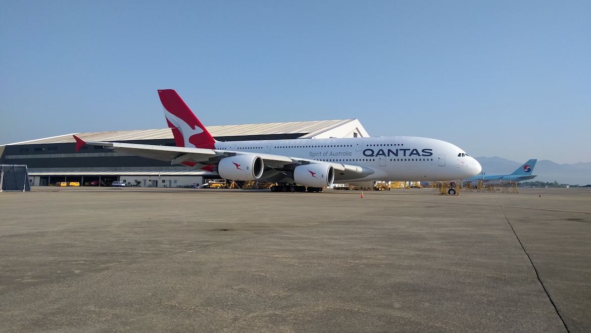 Korean Air finishes repainting first of four Qantas A380s in new livery