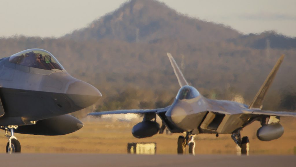 A USAF F-22 Raptor at RAAF Base Amberley. (Defence)