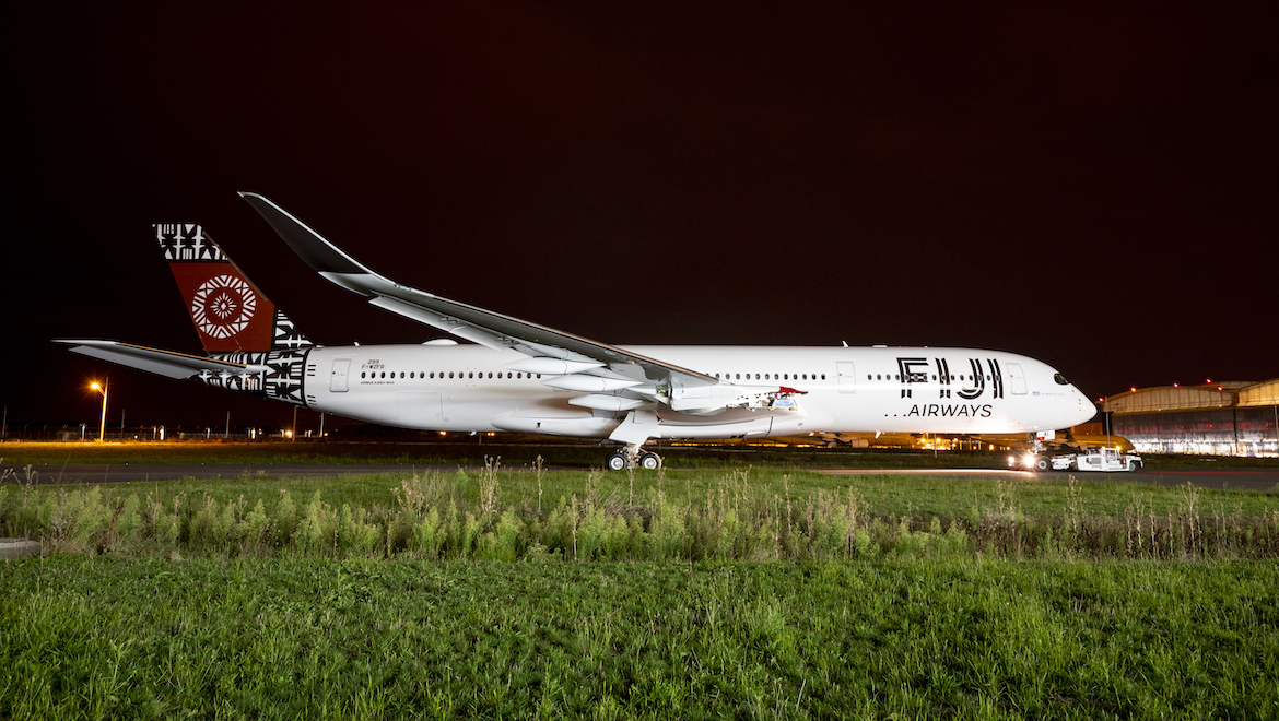Fiji Airways’ first Airbus A350-900 emerges from paintshop