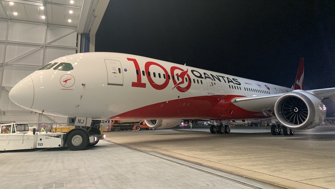 Qantas unveils Boeing 787-9 painted in centenary livery