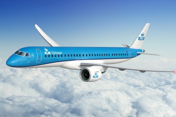 KLM Cityhopper welcomes first of 15 E195-E2 jets from Aircastle