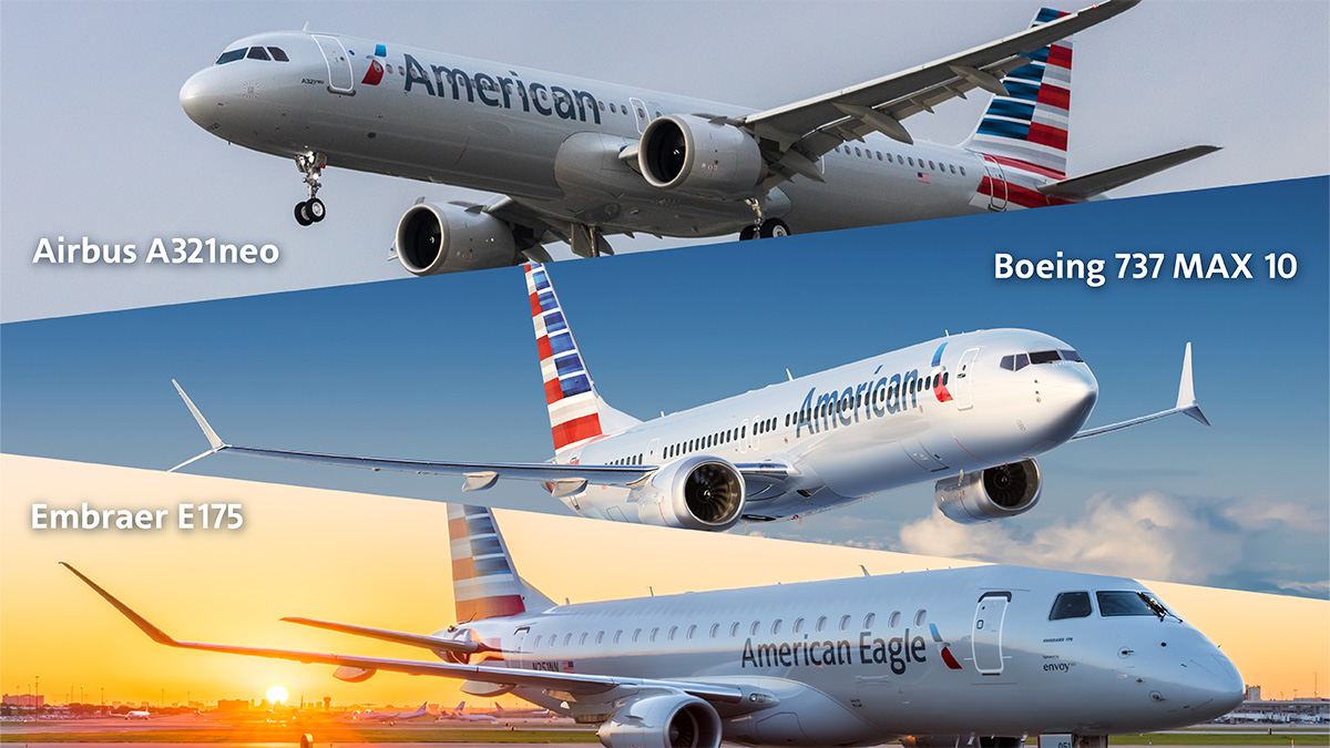 American Airlines broadens its fleet with major aircraft orders from Airbus, Boeing, and Embraer